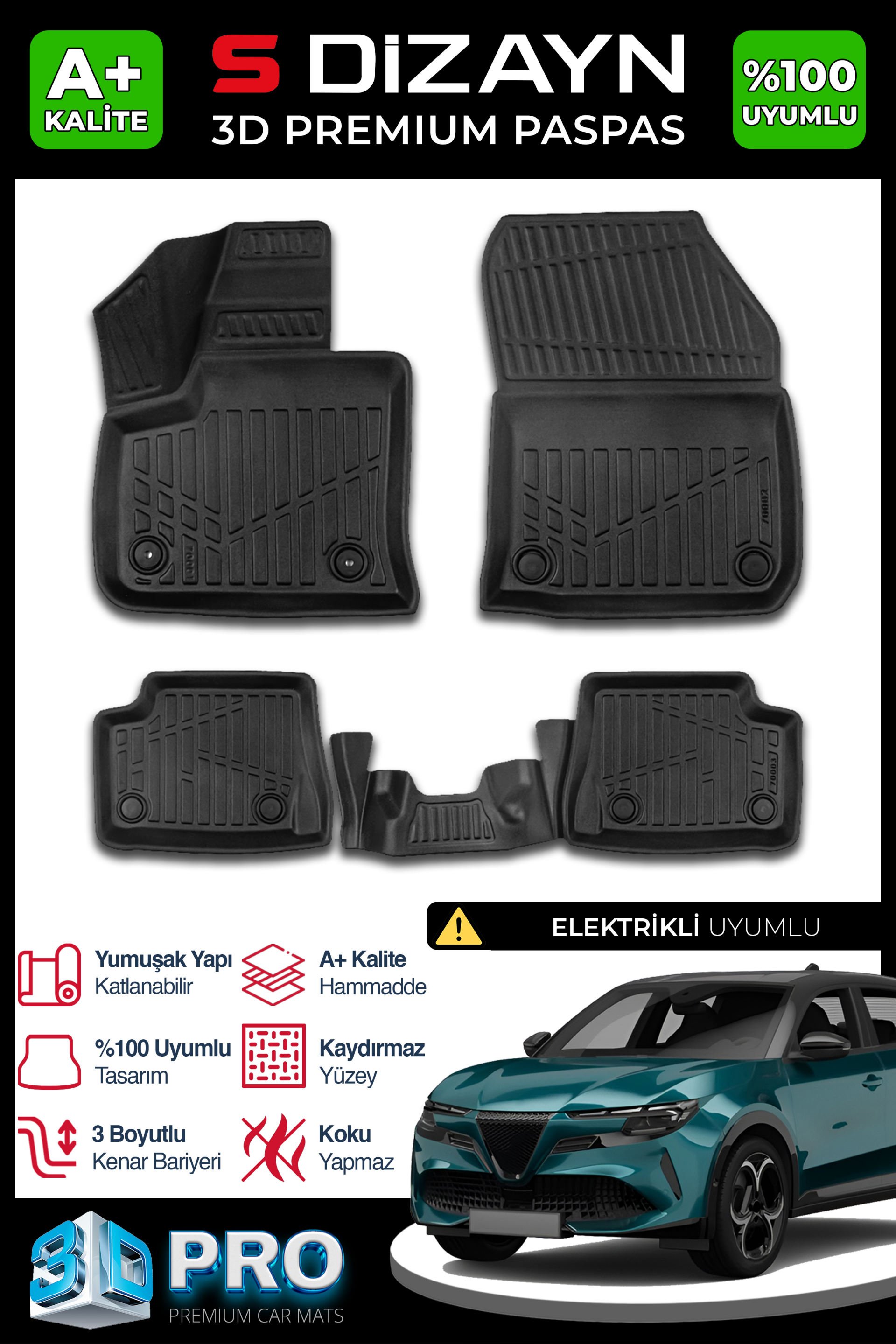 Alfa Romeo Junior Elektrikli 3D Pro Havuzlu Paspas 2024 Üzeri