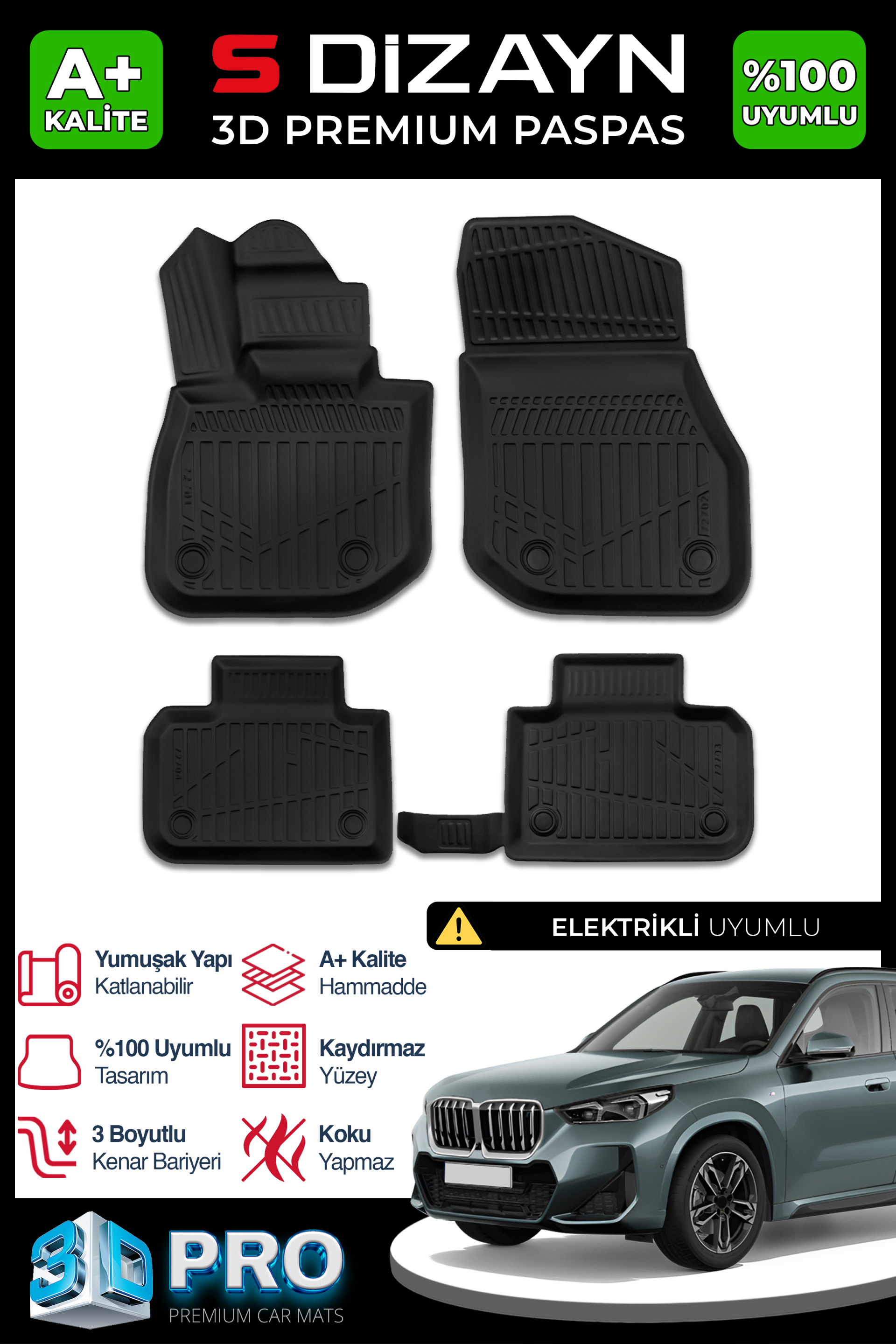 Bmw IX1 3D Pro Car Mats 2024 After A+ Quality