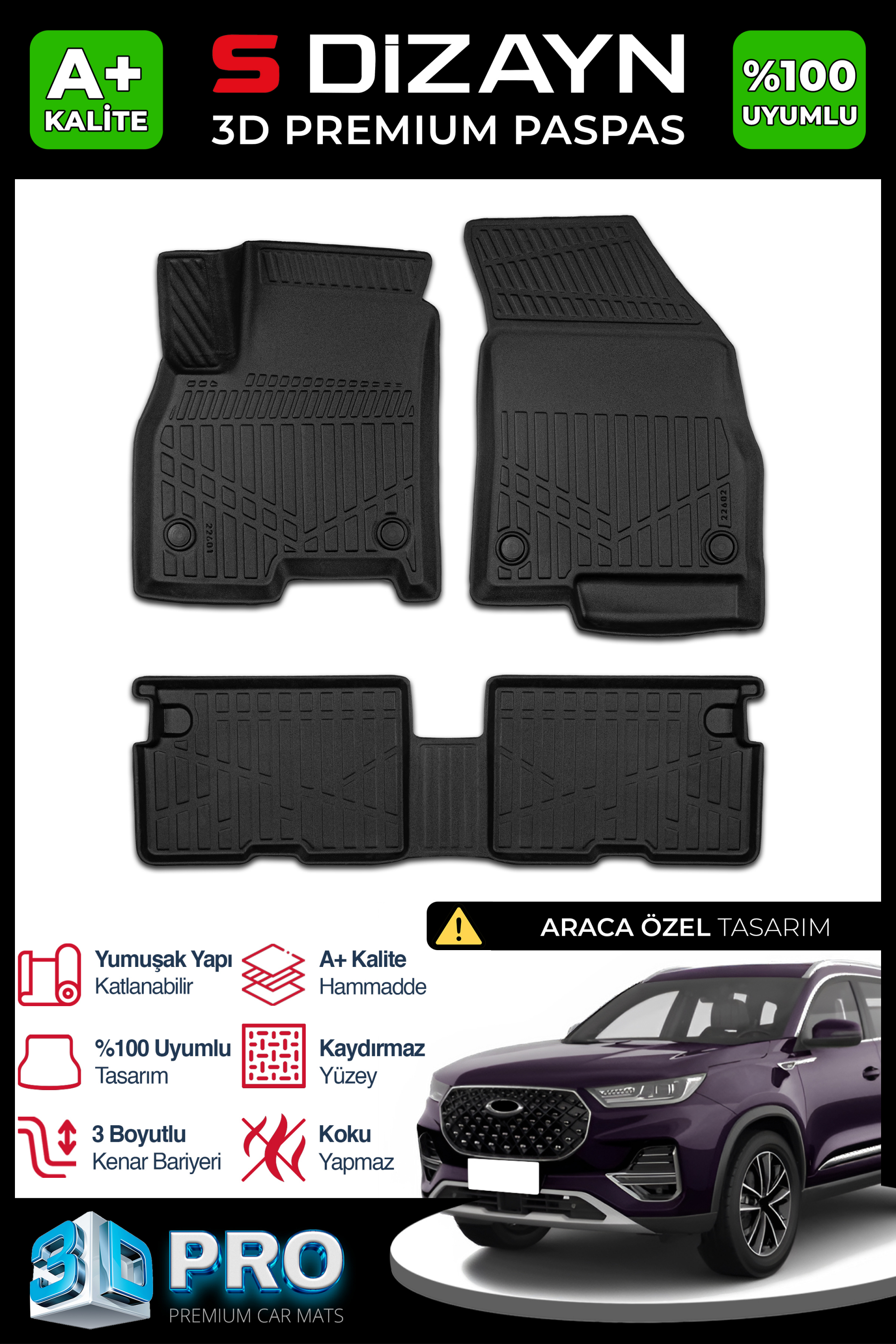 Chery Tiggo 8 Pro 3D Pro Havuzlu Paspas 2022-2025 1