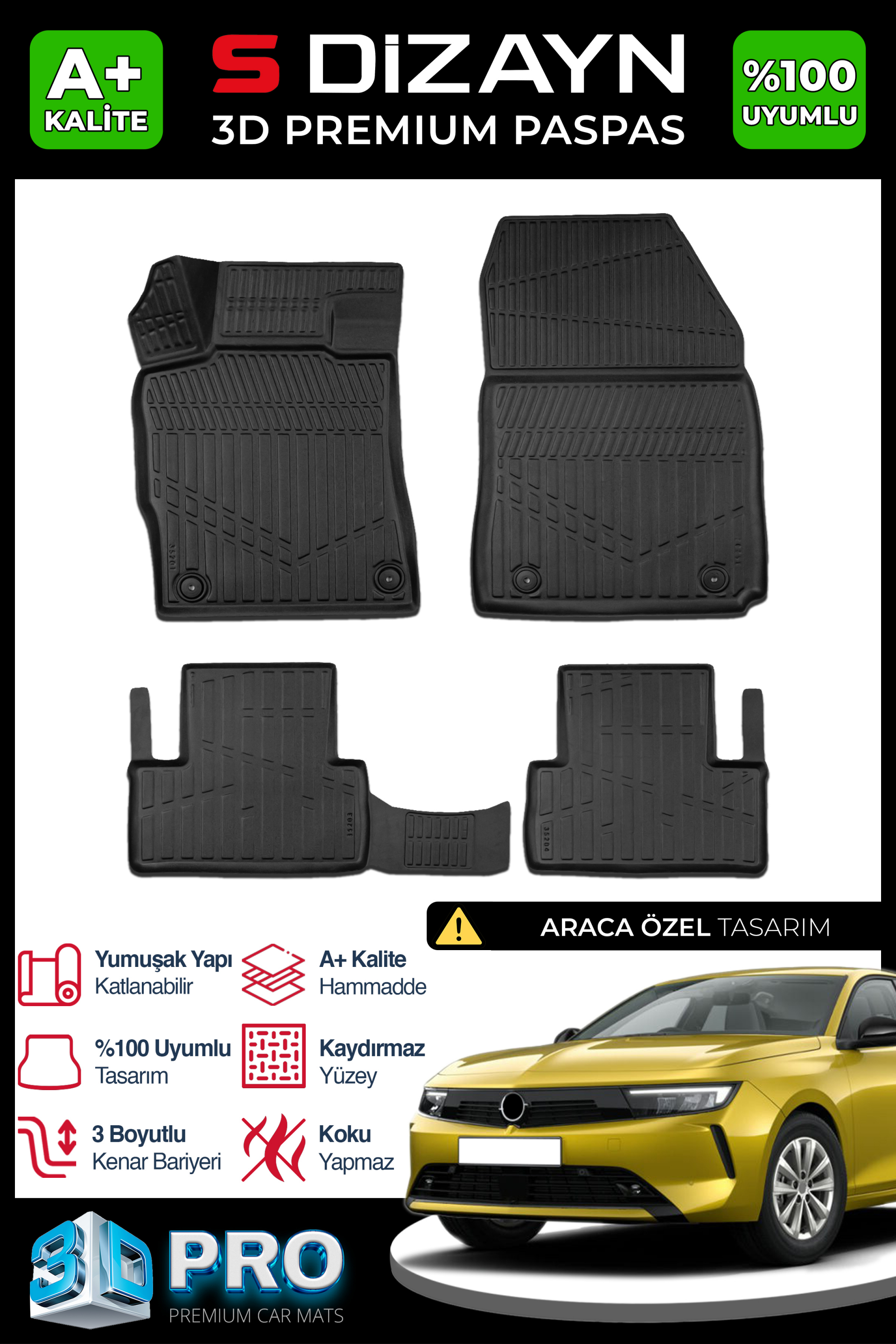 Opel Astra L 3D Plus Car Mats 2021 After A+ Quality 1