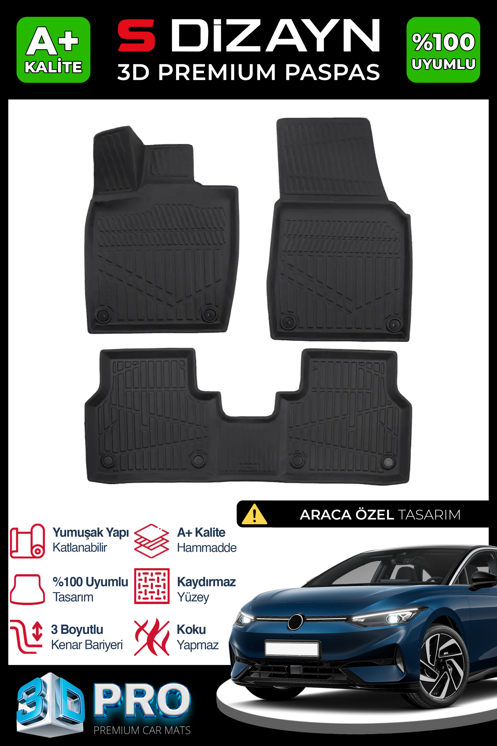 VW ID7 3D Pro Car Mats 2025 After A+ Quality 1