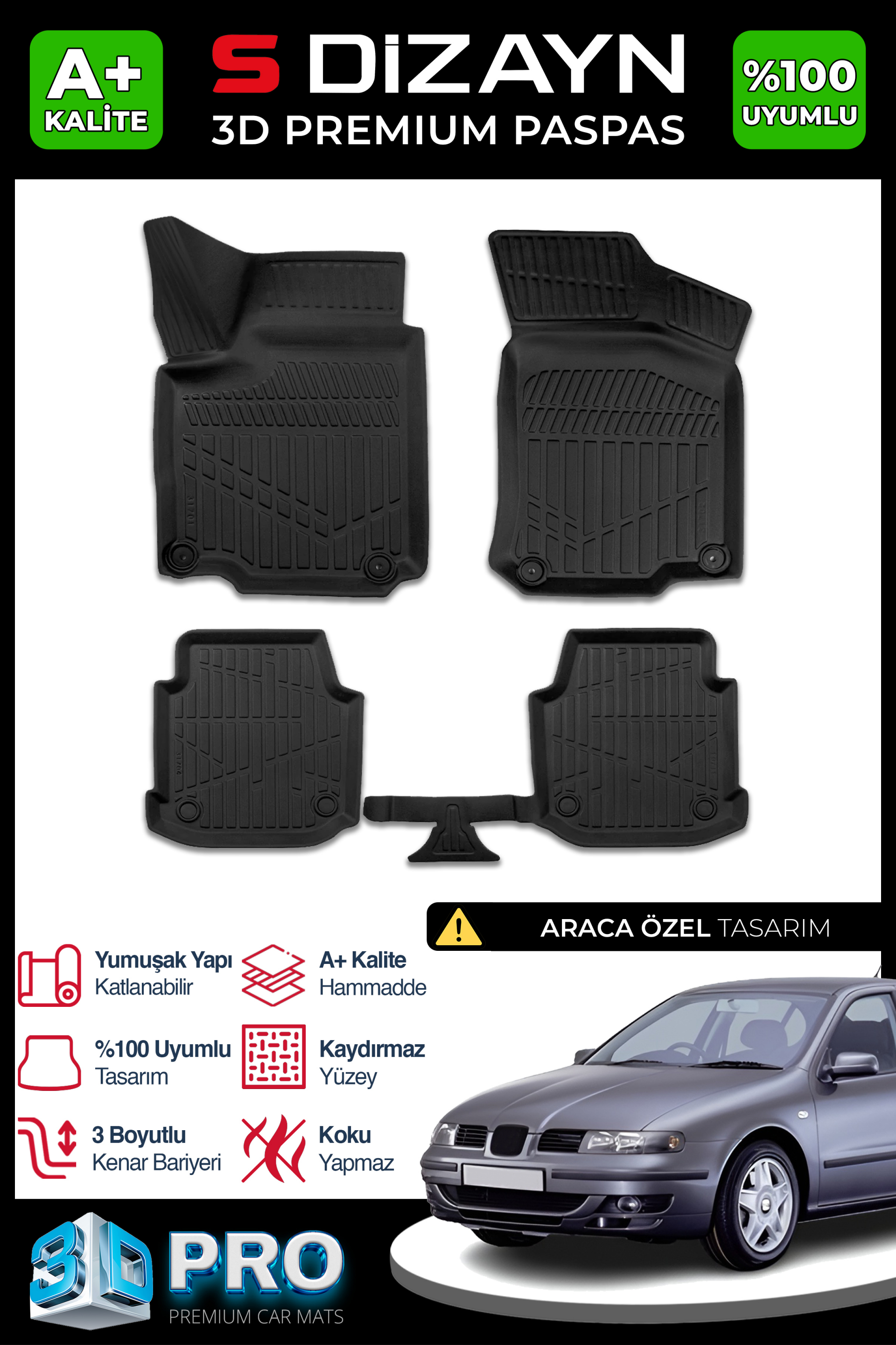 Seat Toledo 3D Pro Havuzlu Paspas 1999-2005