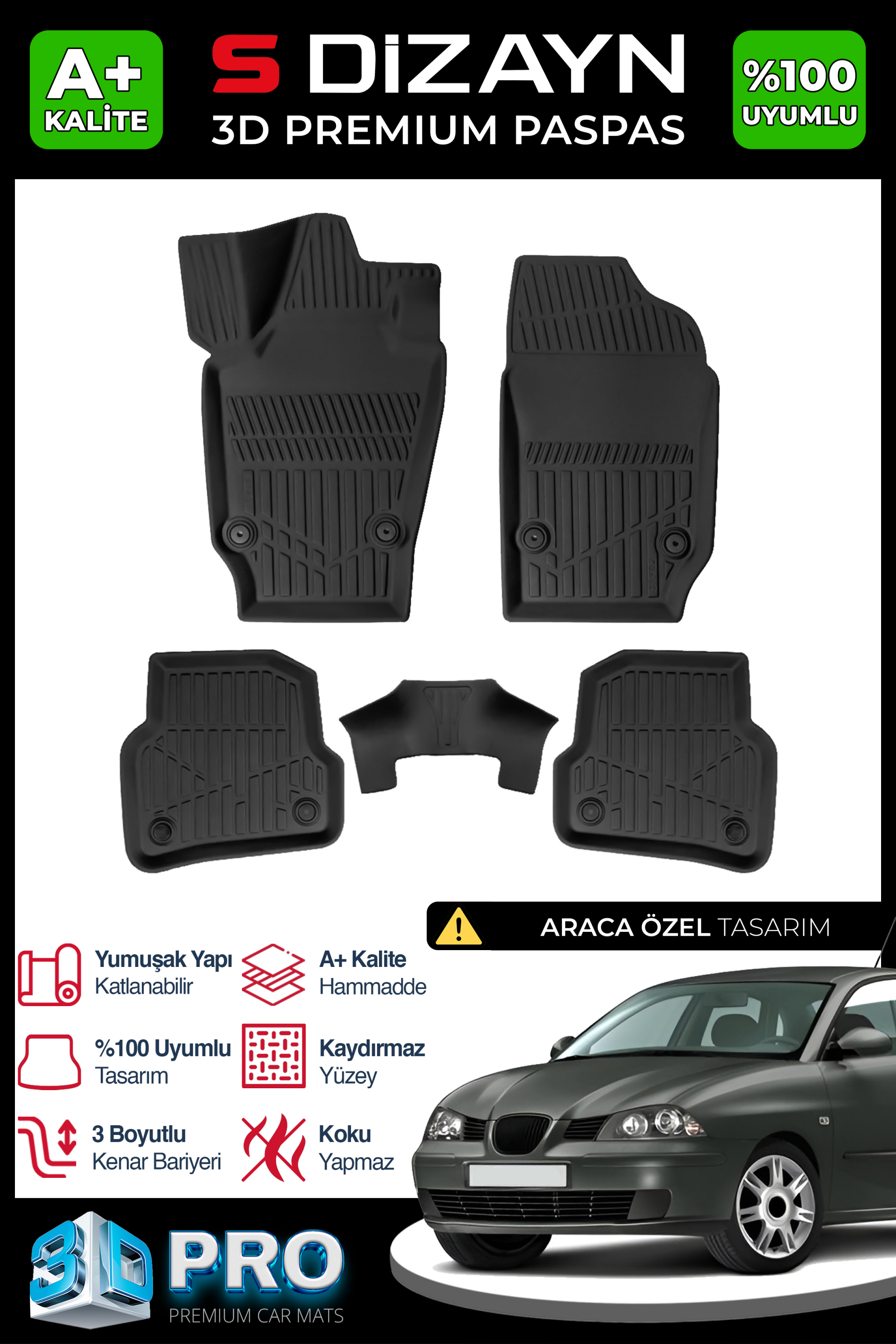 Seat Cordoba 3D Pro Havuzlu Paspas 2004-2009 1