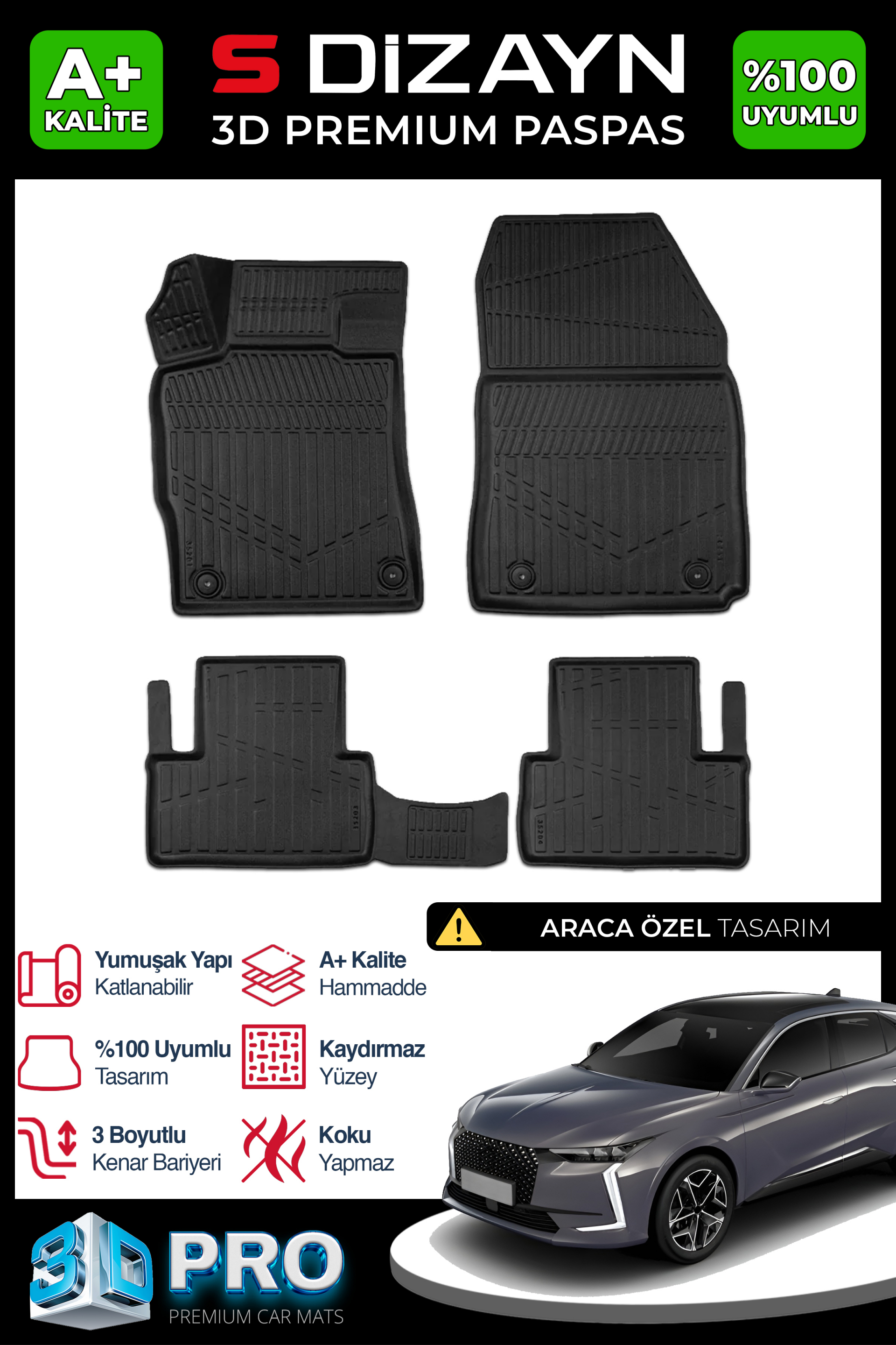 DS DS4 3D Pro Car Mats 2022 After