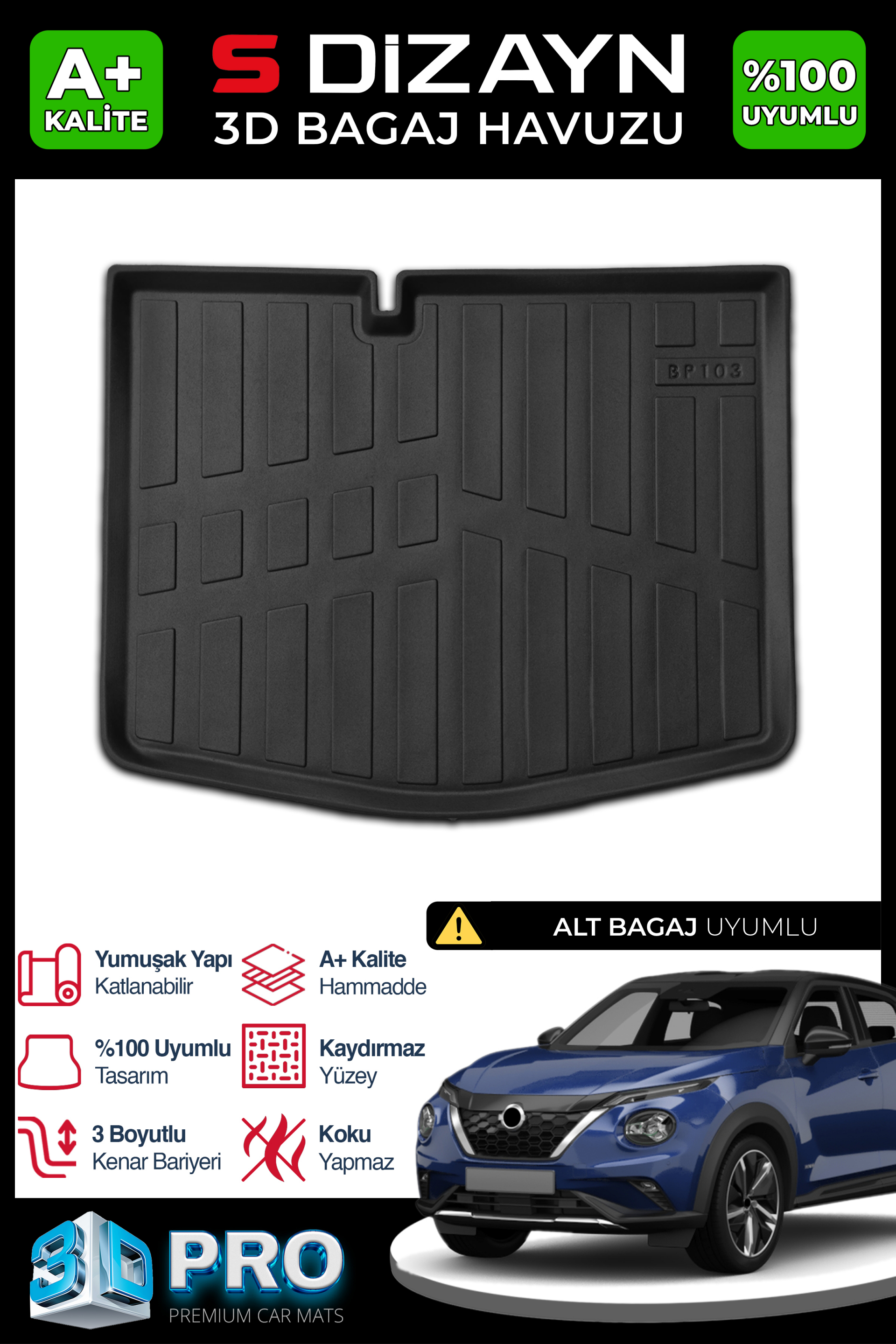 Nissan Juke 3D Pro Bagaj Havuzu Alt Bagaj 2020 Üzeri 1