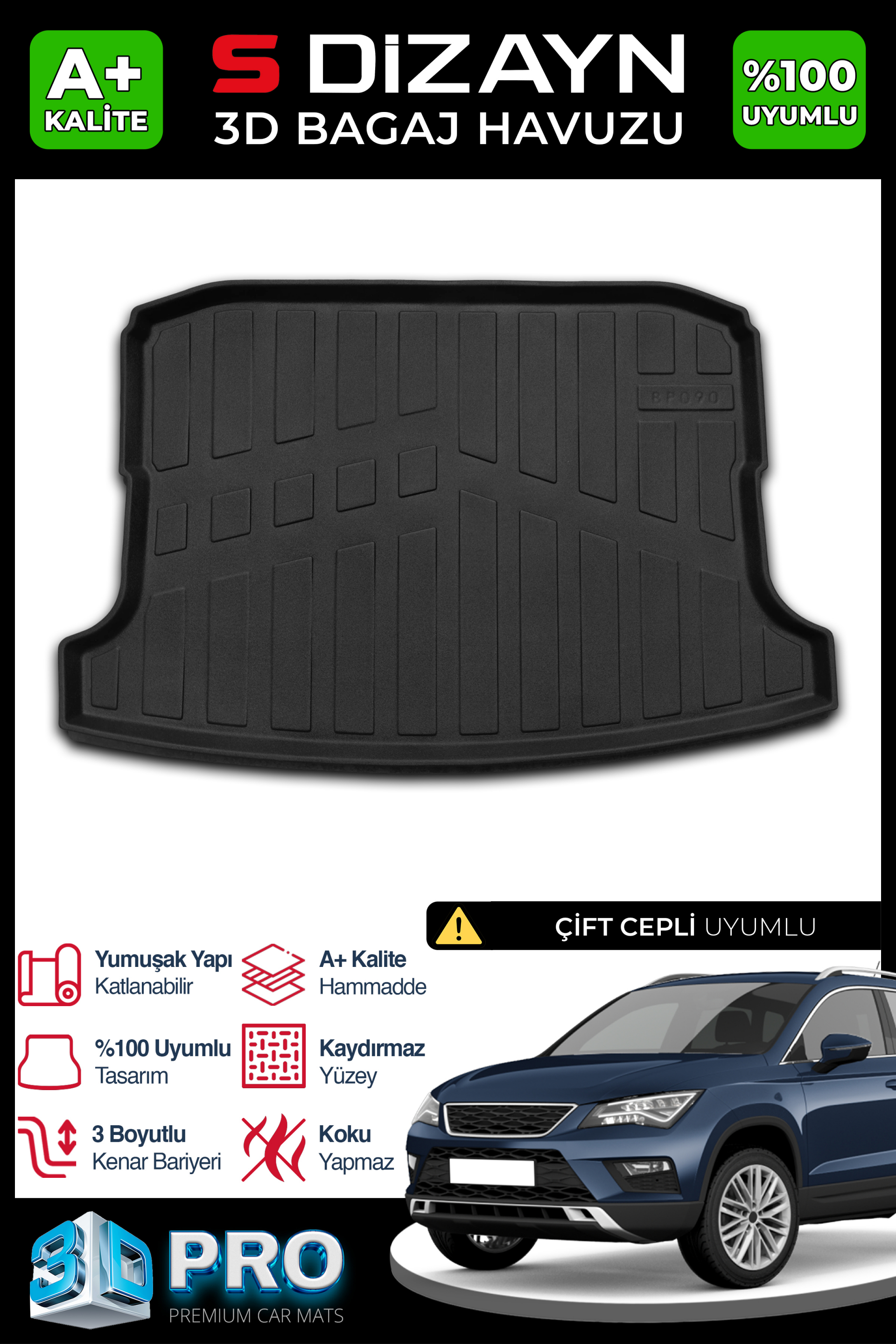 Seat Ateca 3D Pro Trunk Mats 2016 After 1