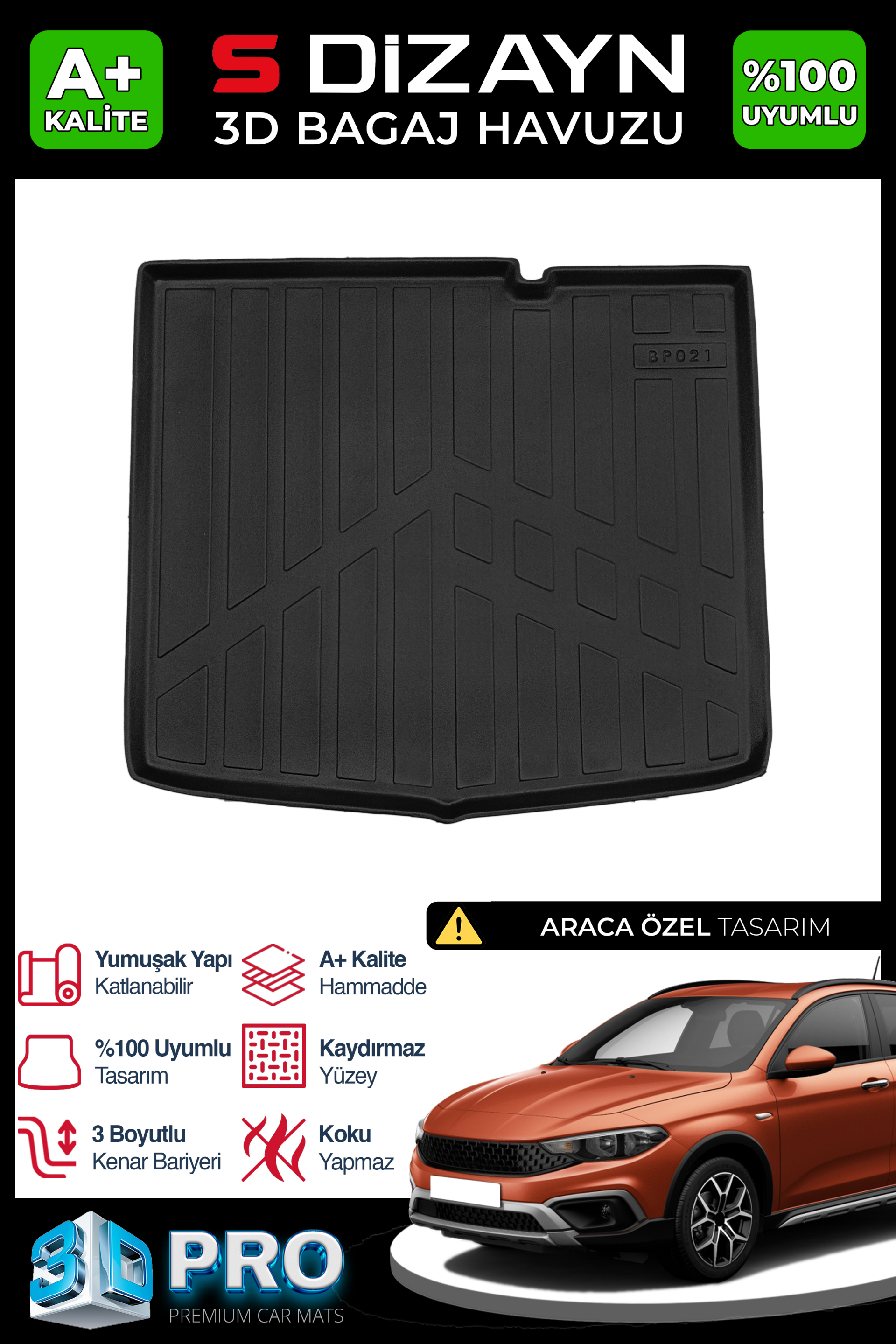 Fiat Egea Cross 3D Pro Bagaj Havuzu 2020 Üzeri 1