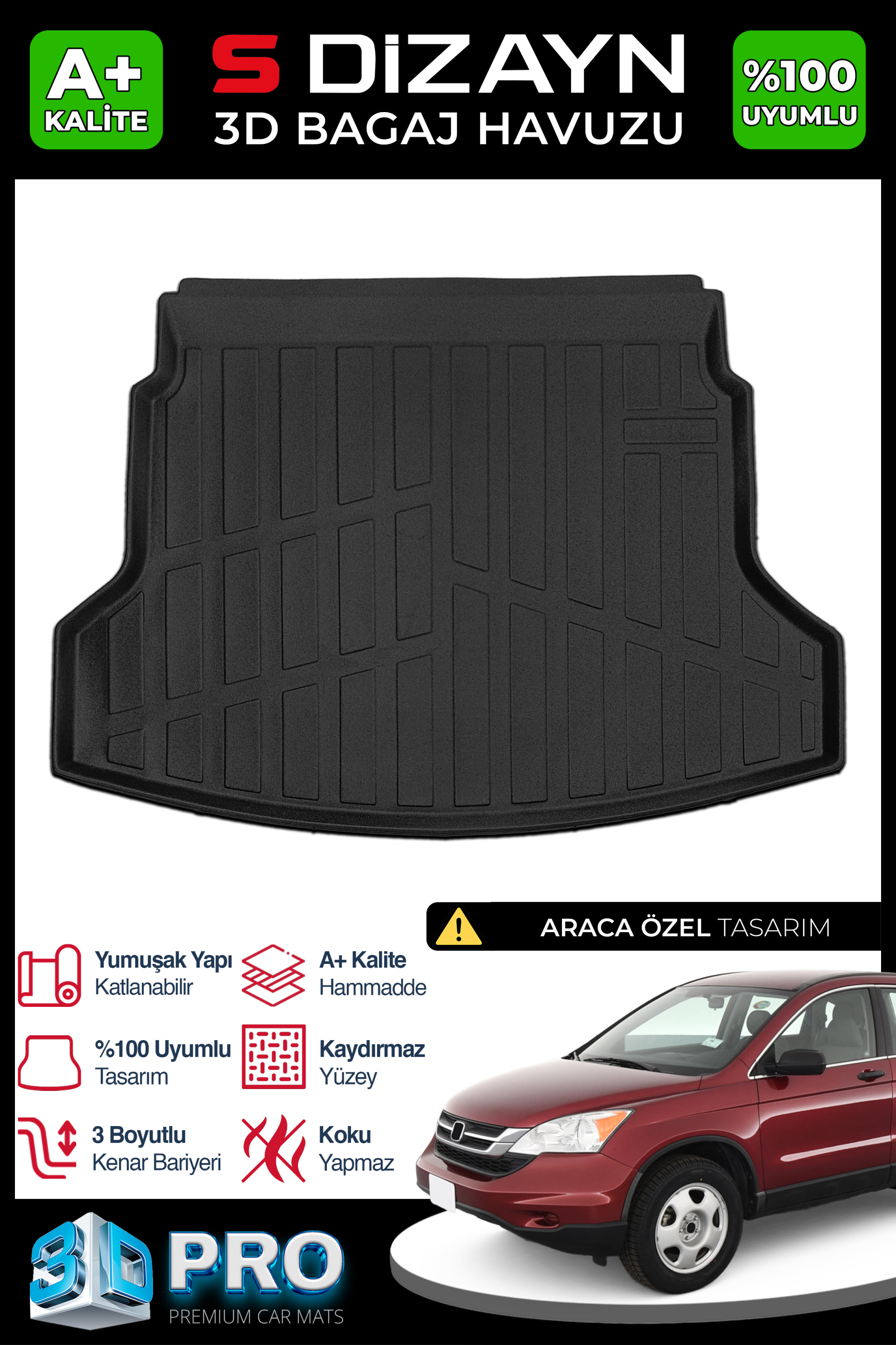 Honda Cr-V 3D Pro Trunk Mats 2012-2018 A+ Quality 1