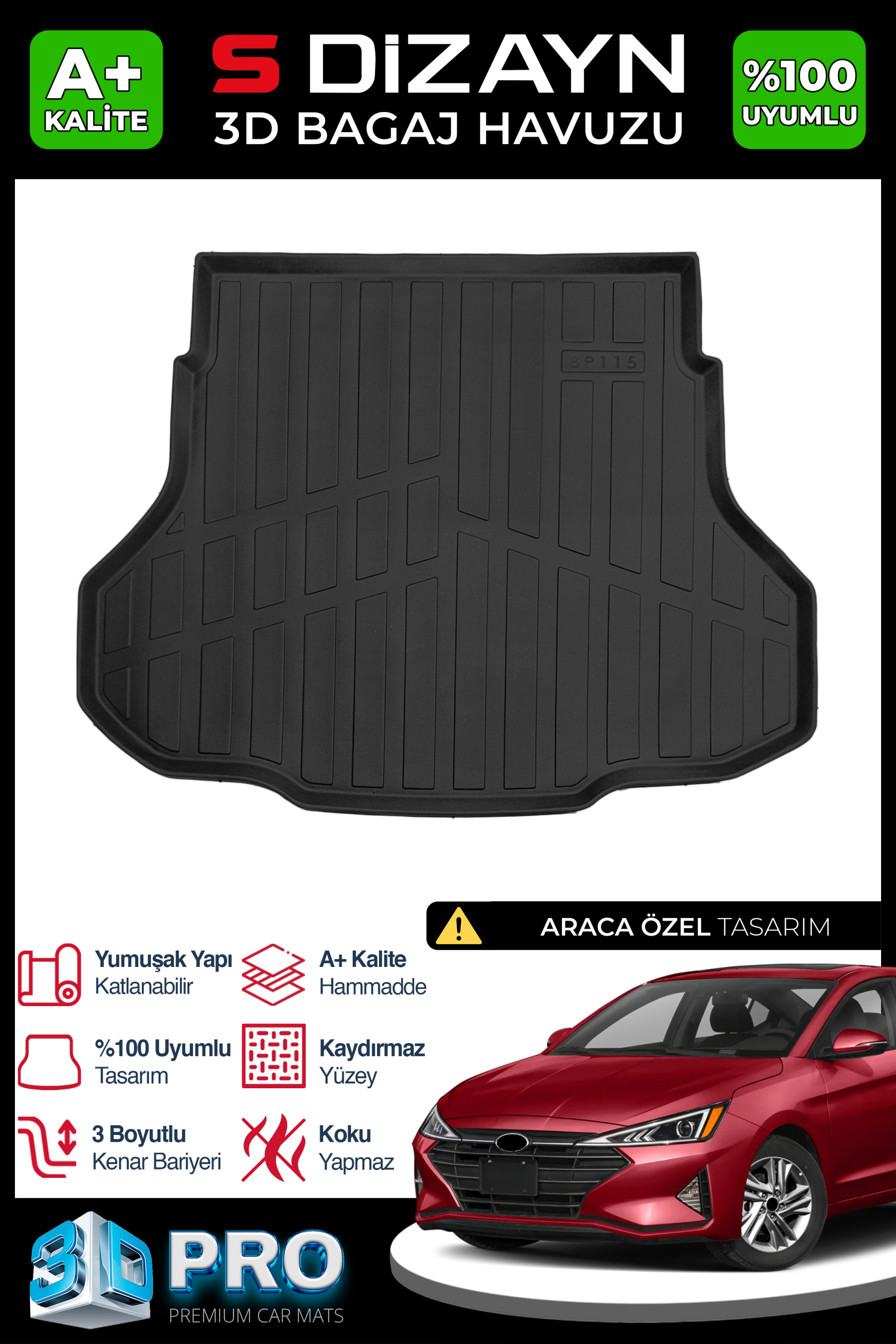 Hyundai Elantra 3D Pro Bagaj Havuzu 2020 Üzeri 1