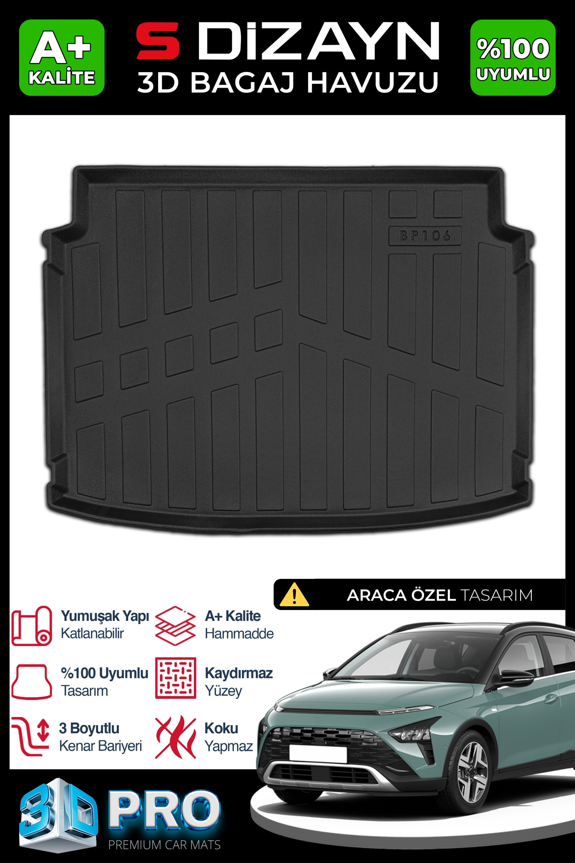 Hyundai Kona Electric 3D Pro Car Mats 2024 After A+ Quality 1