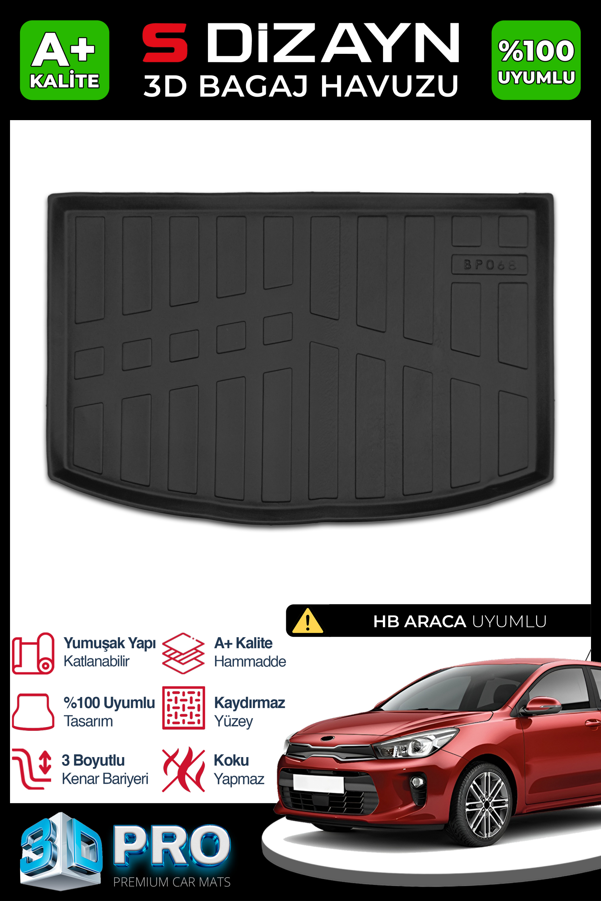 Kia Rio HB 3D Pro Trunk Mats Upper Trunk 2017 After A+ Quality 1