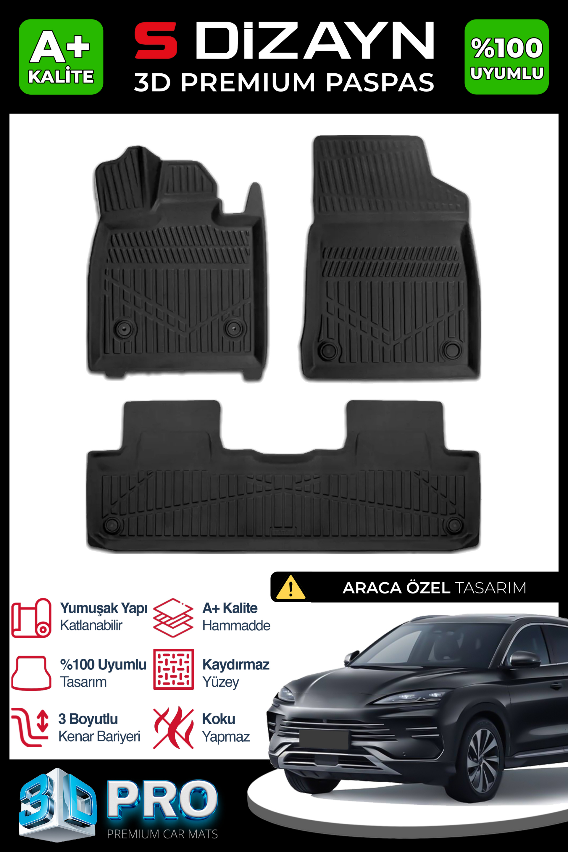 Byd Song Plus 3D Pro Car Mats 2021 After A+ Quality