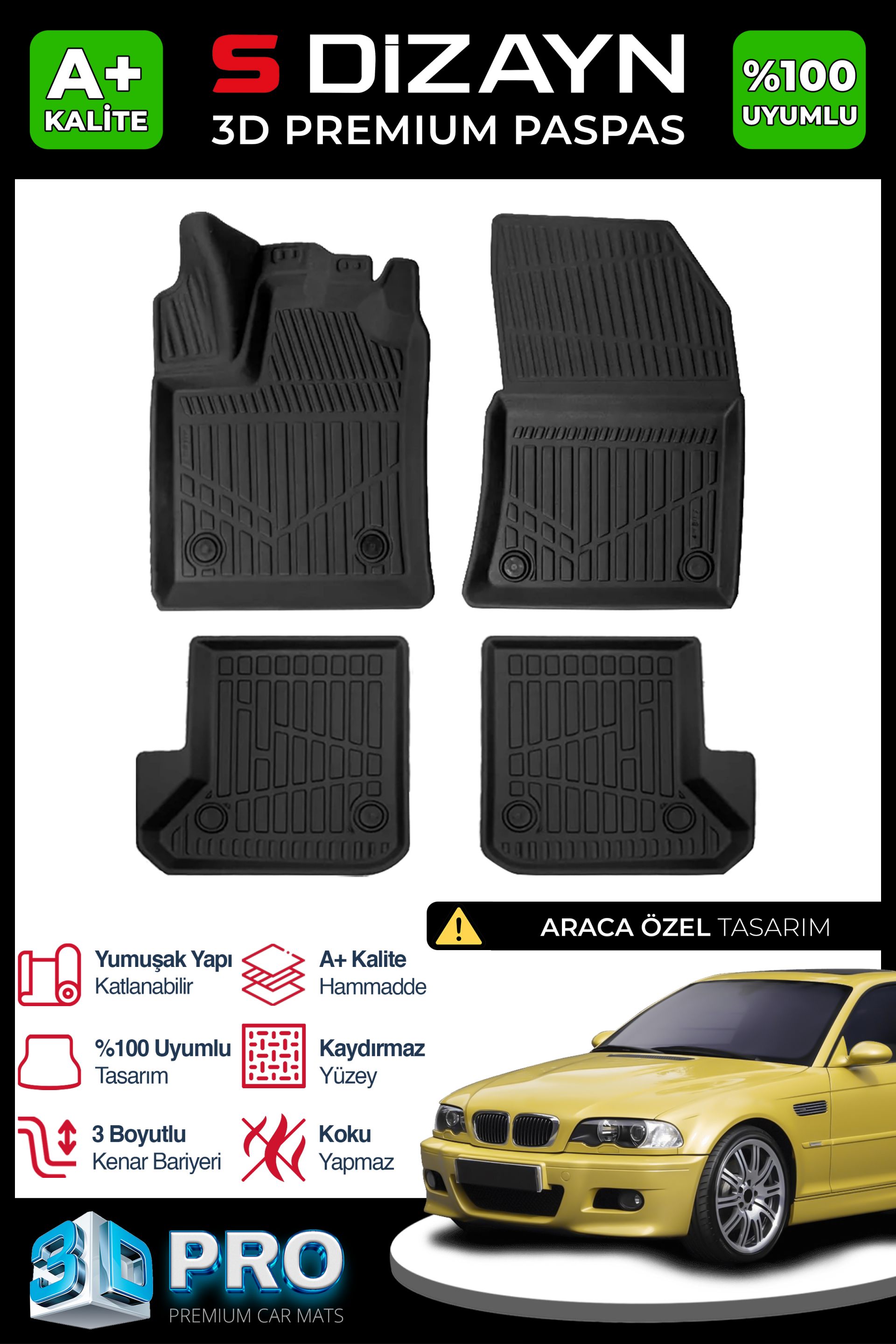 Bmw 3 Series E46 3D Pro Car Mats 1997-2006 A+ Quality