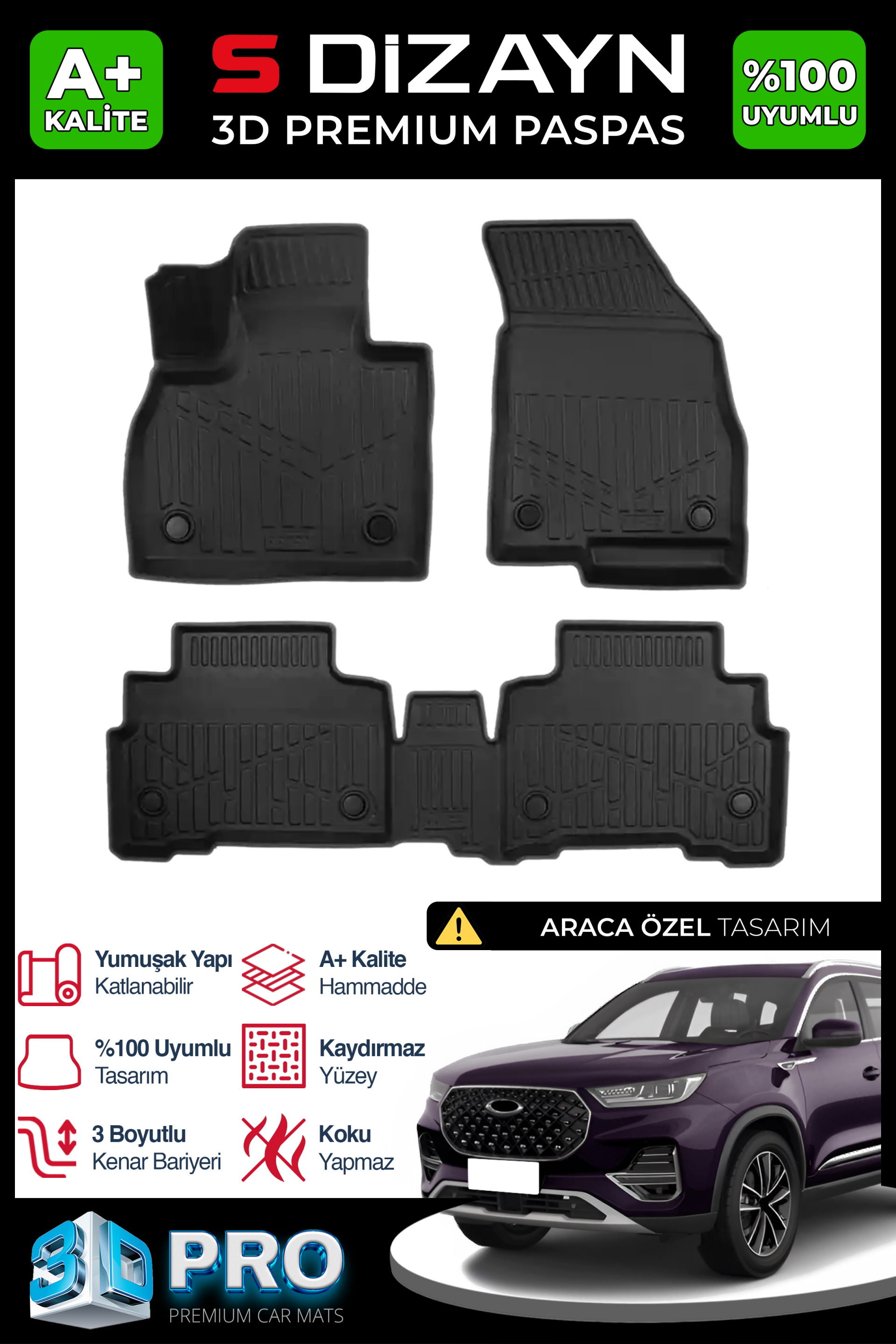 Chery Tiggo 8 3D Pro Car Mats 2025 After A+ Quality
