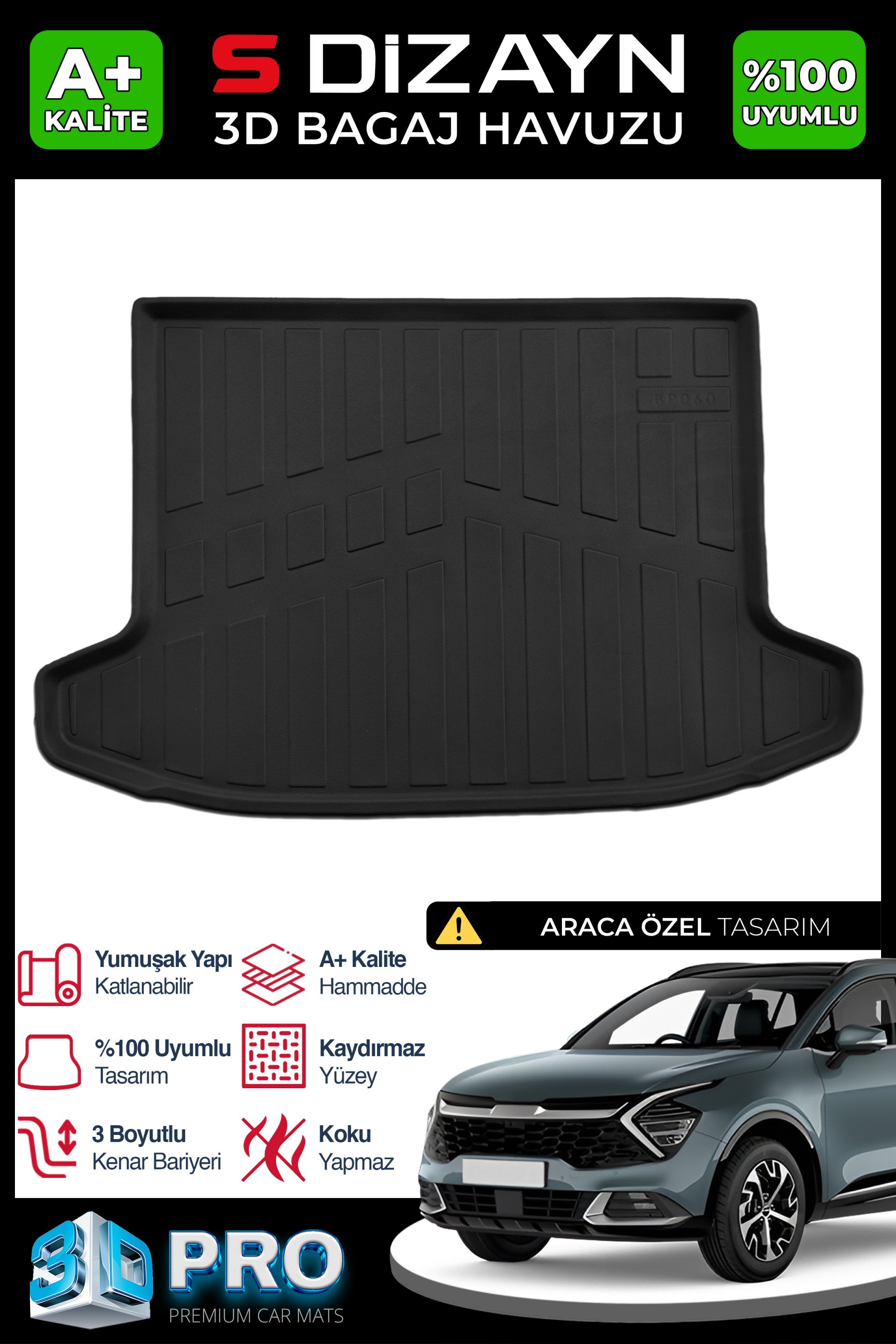 Chery Kia Sportage 3D Pro Trunk Mats 2022 After A+ Quality 1