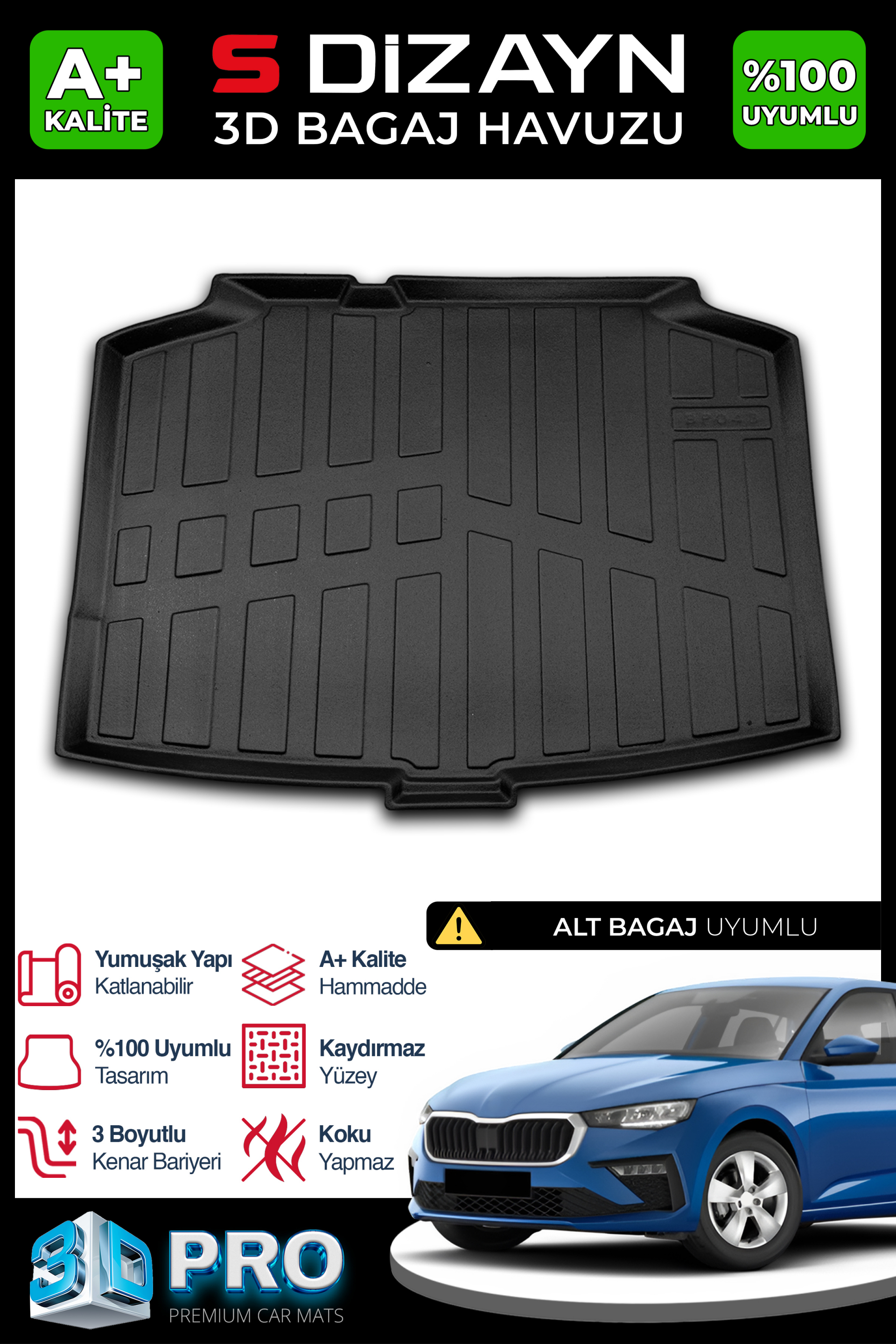 Skoda Scala 3D Pro Trunk Mats 2019 After A+ Quality 1