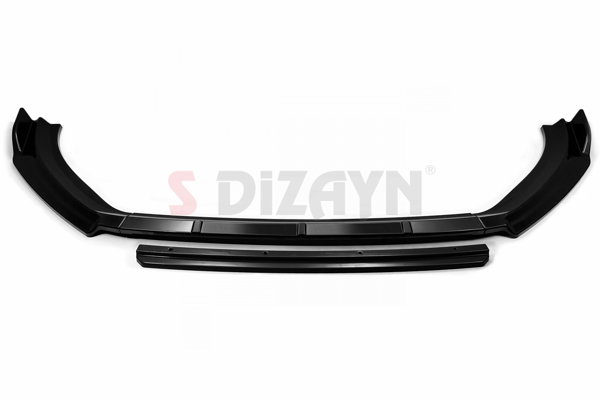 S-Dizayn VW Golf 7 ABS Plastik Ön Tampon Alt Lip Siyah Ekli 4 Prç. 2013-2018 A+Kalite #3