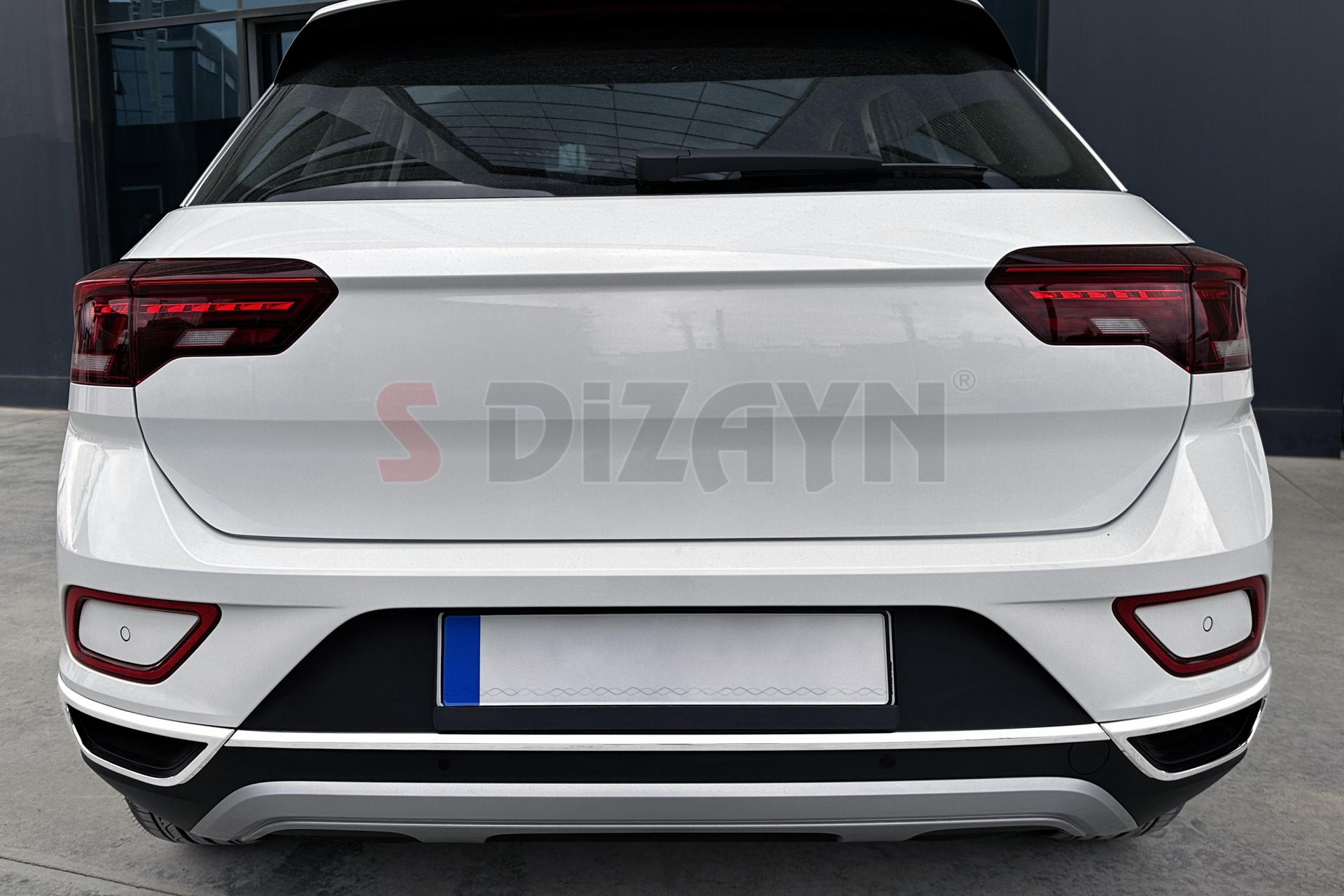 S-Dizayn VW T-Roc Makyajlı Krom Egzoz Görünümü Difüzör 3 Prç. 2021 Üzeri #5