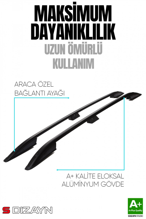 Tavan Çıtası Siyah 4 Dikey