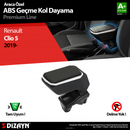 S-Dizayn Renault Clio 5 Kol Dayama Kolçak Geçmeli ABS Gri 2019 Üzeri A+Kalite