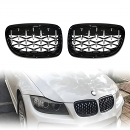 S-Dizayn Bmw 3 Serisi E90/E91 Ön Panjur Böbrek Parlak Siyah Çerçeveli Krom Diamond Model 2009-2012