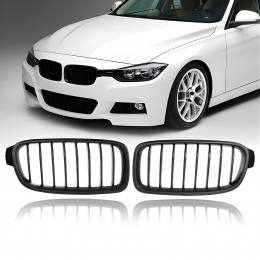 S-Dizayn Bmw 3 Serisi F30/F31/F35 Ön Panjur Böbrek Parlak Siyah Piano Black 8'li Düz Model 2012-2017