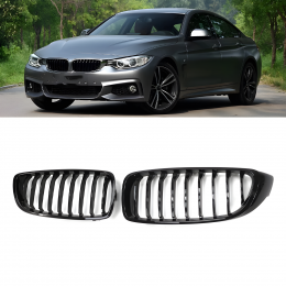 S-Dizayn Bmw 4 Serisi F32/F33/F36 Ön Panjur Böbrek Parlak Siyah Piano Black Düz Model 2012-2017