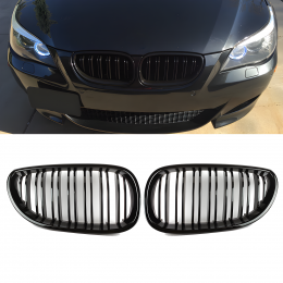 S-Dizayn Bmw 5 Serisi E60/E61 Ön Panjur Böbrek Parlak Siyah Piano Black M5 Model 2003-2009