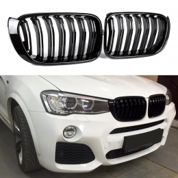 S-Dizayn Bmw X3-X4 F25/F26 Ön Panjur Böbrek Parlak Siyah Piano Black M X3X4 Model 2014-2017