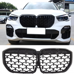 S-Dizayn Bmw X5 G05 Ön Panjur Böbrek Parlak Siyah Piano Black Diamond Model 2018 Üzeri