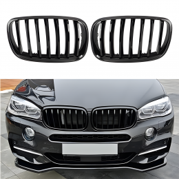 S-Dizayn Bmw X5 E70/E71/E72 Ön Panjur Böbrek Parlak Siyah Piano Black Düz Model 2007-2013