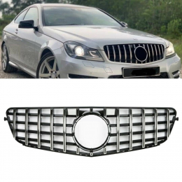S-Dizayn Mercedes C-ClassW204 Ön Panjur Parlak Siyah Çerçeveli Krom AMG Model 2007-2014