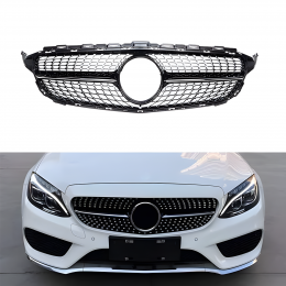 S-Dizayn Mercedes C-Class W205 Ön Panjur Parlak Siyah Piano Black Diamond Model 2015-2018