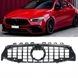 S-Dizayn Mercedes CLA W118 Ön Panjur Parlak Siyah Piano Black GTR Model 2020-2022