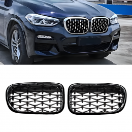 S-Dizayn Bmw X3 F25 Ön Panjur Böbrek Parlak Siyah Piano Black Diamond Model 2011-2013