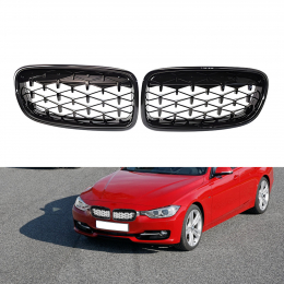 S-Dizayn Bmw 3 Serisi F30/F31/F35 Ön Panjur Böbrek Parlak Siyah Piano Black Diamond Model 2012-2017