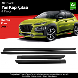 S-Dizayn Hyundai Kona ABS Plastik Yan Kapı Koruma Çıtası 2018 Üzeri A+ Kalite