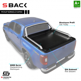 S-Dizayn VW Amarok 2 S-Back Sürgülü Kapak Siyah V1 OEM Stil 2023 Üzeri