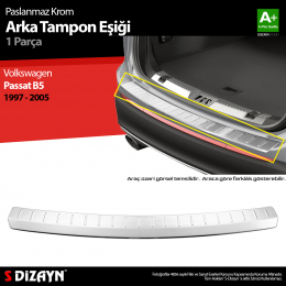 S-Dizayn VW Passat B5 Sw Krom Arka Tampon Eşiği 1997-2005