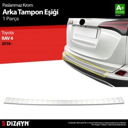 S-Dizayn Toyota Rav 4 Krom Arka Tampon Eşiği 2018 Üzeri