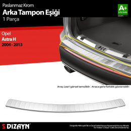 S-Dizayn Opel Astra H Krom Arka Tampon Eşiği 2004-2013