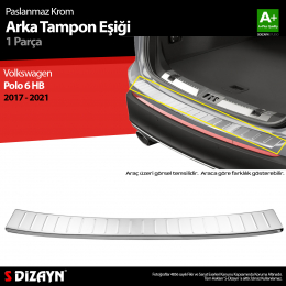 S-Dizayn VW Polo 6 HB Krom Arka Tampon Eşiği 2017-2021