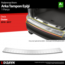 S-Dizayn Dacia Duster Krom Arka Tampon Eşiği 2010-2017