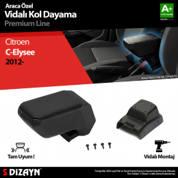 S-Dizayn Citroen C-Elysee Kol Dayama Kolçak ABS Vidalı Siyah 2012 Üzeri A+ Kalite