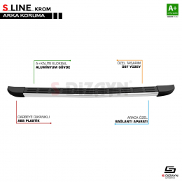 S-Dizayn VW Transporter T6.1 S-Line Krom Arka Koruma 2019-2025