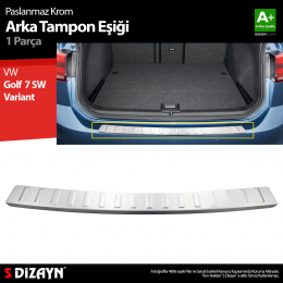 S-Dizayn VW Golf 7 SW Variant Krom Arka Tampon Eşiği 2013-2020