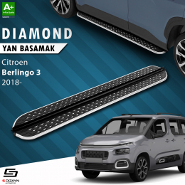S-Dizayn Citroen Berlingo 3 Diamond Krom Yan Basamak 203 Cm 2018 Üzeri A+ Kalite