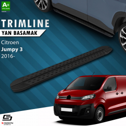 S-Dizayn Citroen Jumpy 3 Kısa Şase TrimLine Siyah Yan Basamak 213 Cm 2016 Üzeri