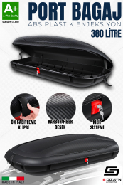 S-Dizayn Araç Üzeri Port Bagaj Karbon Fiber Desen 380 Litre Enjeksiyon Plastik A+ Kalite