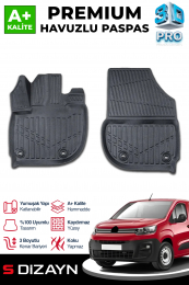 S-Dizayn Citroen Berlingo Panelvan 3D Pro Havuzlu Ön 2'li Paspas 2019 Üzeri A+ Kalite